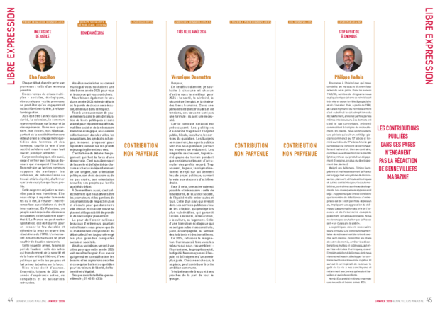 Libre expression - Janvier 2026